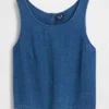 Cotton Gauze Denim Shell Tank Top