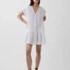 Cotton Gauze Drop-Waist Shirtdress