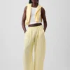 Cotton Gauze Easy Barrel Pants