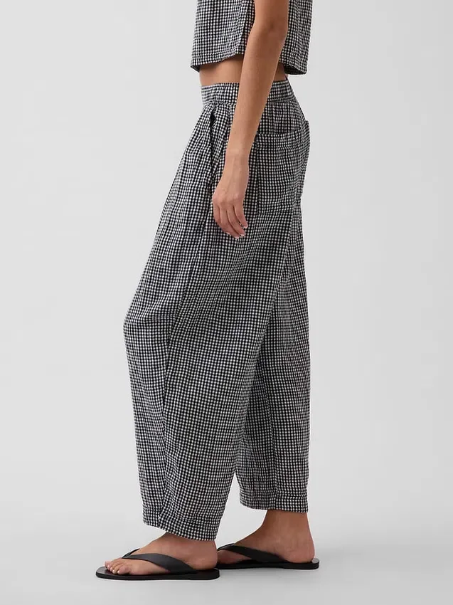 Cotton Gauze Easy Barrel Pants
