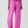 Cotton Gauze Easy Barrel Pants
