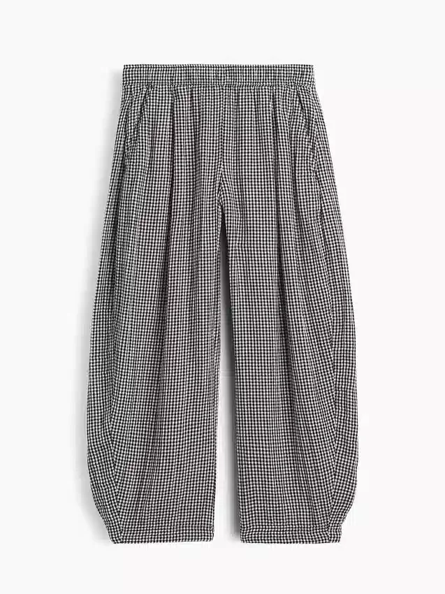 Cotton Gauze Easy Barrel Pants
