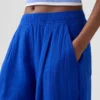 Cotton Gauze Easy Barrel Pants