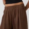 Cotton Gauze Easy Barrel Pants