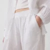 Cotton Gauze Easy Barrel Pants