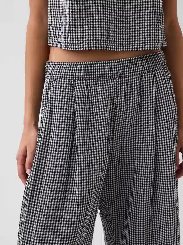Cotton Gauze Easy Barrel Pants