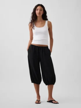 Cotton Gauze Easy Culotte Pants