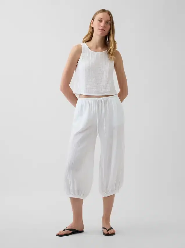 Cotton Gauze Easy Culotte Pants
