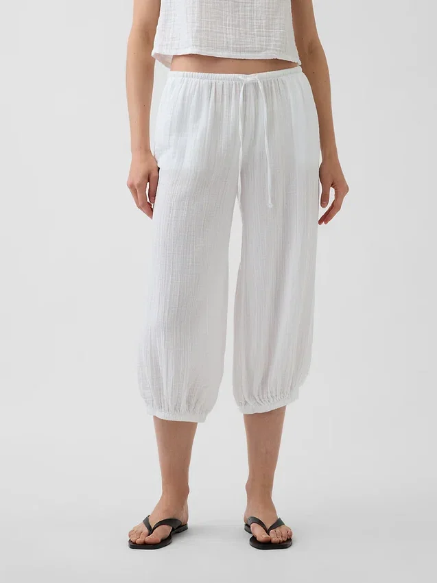 Cotton Gauze Easy Culotte Pants