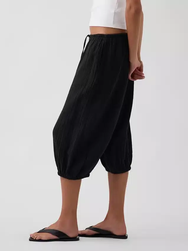 Cotton Gauze Easy Culotte Pants
