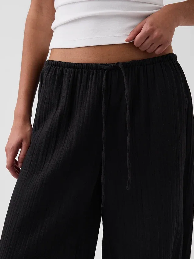 Cotton Gauze Easy Culotte Pants