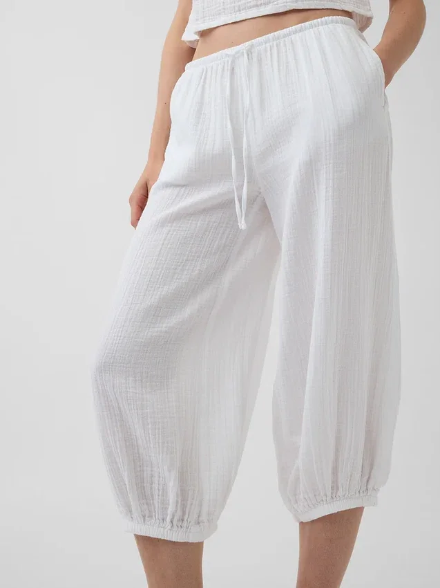 Cotton Gauze Easy Culotte Pants