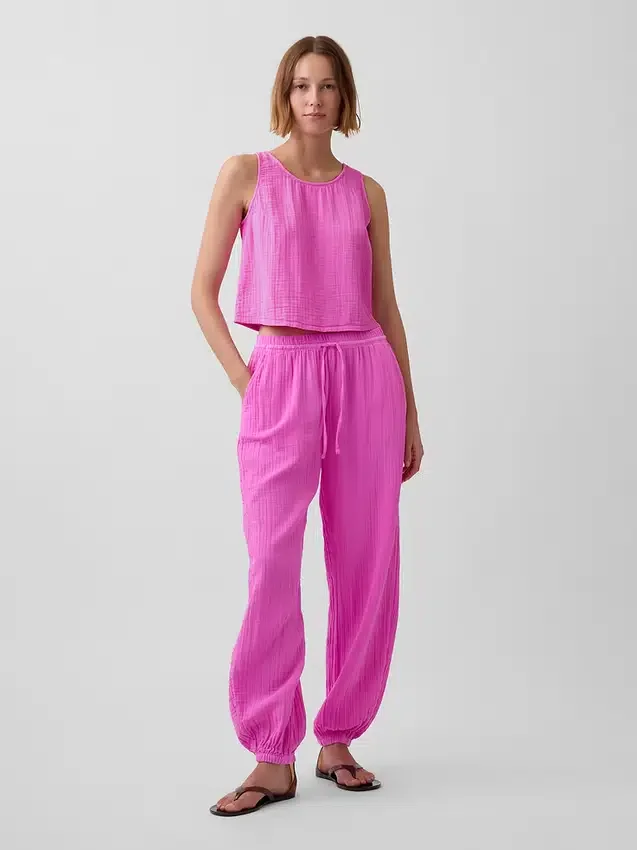 Cotton Gauze Easy Joggers