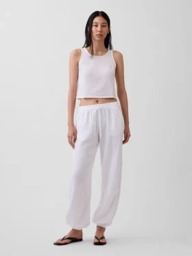 Cotton Gauze Easy Joggers