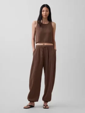 Cotton Gauze Easy Joggers