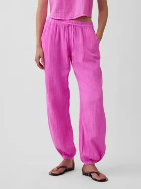 Cotton Gauze Easy Joggers