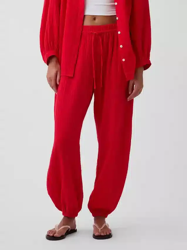 Cotton Gauze Easy Joggers