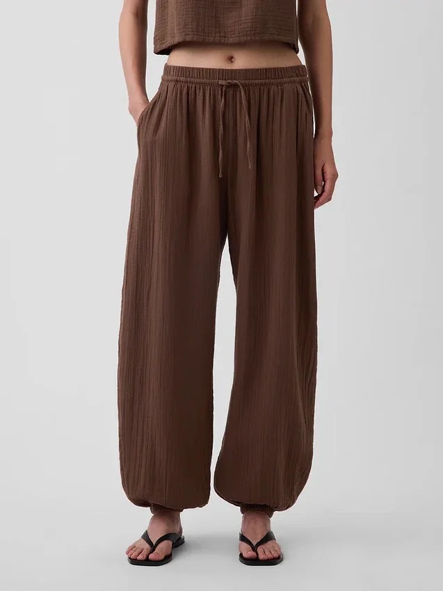 Cotton Gauze Easy Joggers
