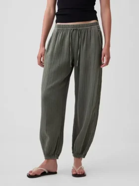 Cotton Gauze Easy Joggers
