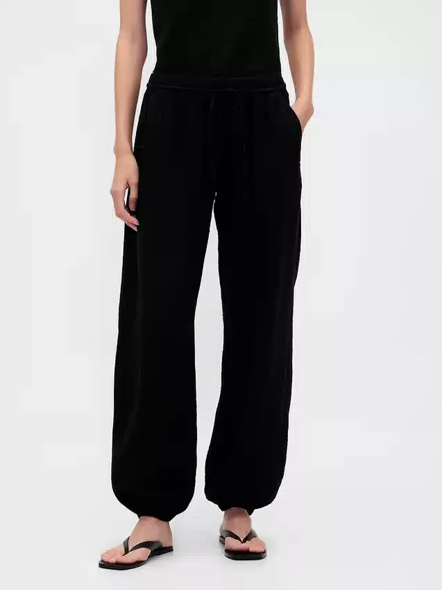 Cotton Gauze Easy Joggers