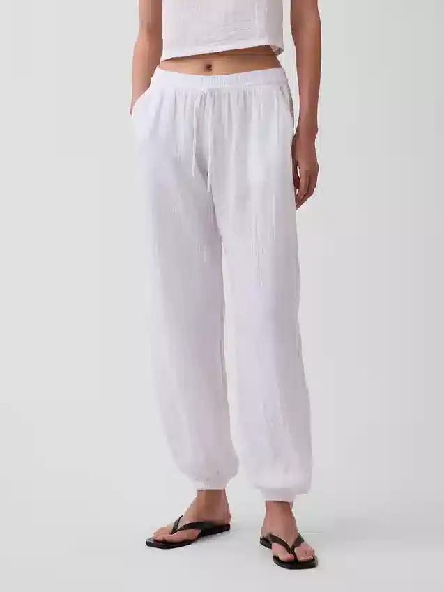 Cotton Gauze Easy Joggers