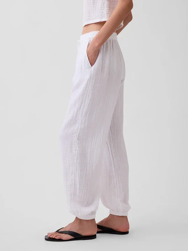Cotton Gauze Easy Joggers