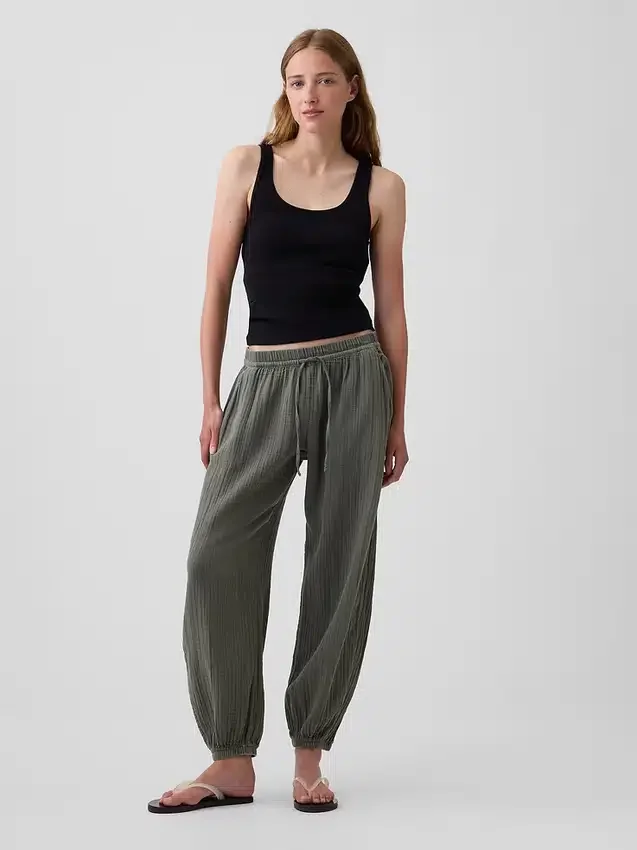 Cotton Gauze Easy Joggers