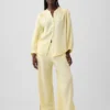 Cotton Gauze Easy Split-Hem Pants