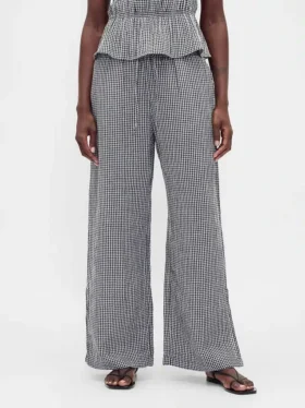 Cotton Gauze Easy Split-Hem Pants