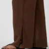 Cotton Gauze Easy Split-Hem Pants