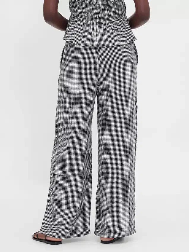Cotton Gauze Easy Split-Hem Pants
