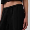 Cotton Gauze Easy Split-Hem Pants