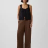 Cotton Gauze Easy Split-Hem Pants