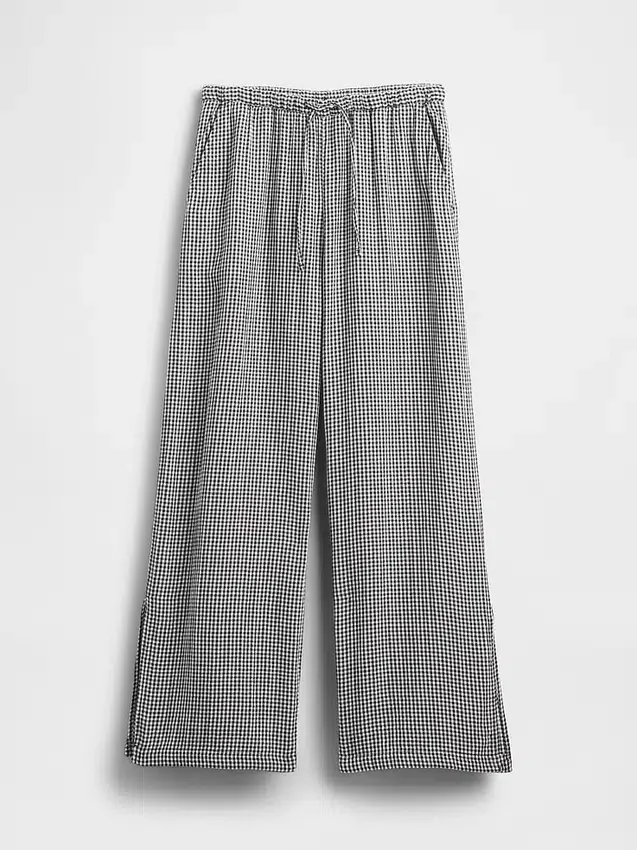 Cotton Gauze Easy Split-Hem Pants