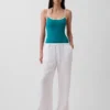 Cotton Gauze Easy Split-Hem Pants