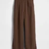 Cotton Gauze Easy Split-Hem Pants