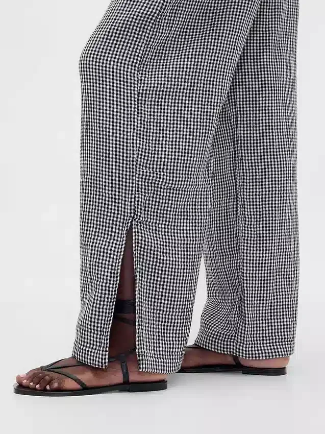 Cotton Gauze Easy Split-Hem Pants