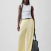 Cotton Gauze Easy Split-Hem Pants