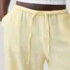 Cotton Gauze Easy Split-Hem Pants