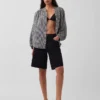 Cotton Gauze Oversized Collarless Shirt