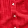 Cotton Gauze Oversized Collarless Shirt