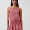 Cotton Gauze Racer Shell Tank Top