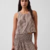 Cotton Gauze Racer Shell Tank Top