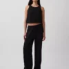 Cotton Gauze Racer Shell Tank Top