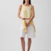 Cotton Gauze Racer Shell Tank Top