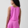 Cotton Gauze Racer Shell Tank Top