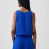Cotton Gauze Racer Shell Tank Top