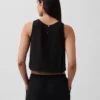 Cotton Gauze Racer Shell Tank Top