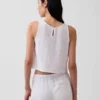 Cotton Gauze Racer Shell Tank Top