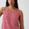 Cotton Gauze Racer Shell Tank Top